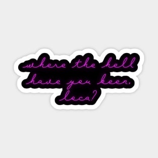 Neon Purple Bella Where Have You Been Loca Sticker